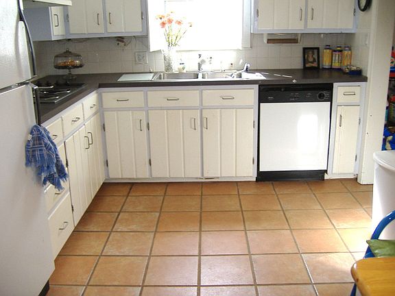 Kitchen with tile floor
