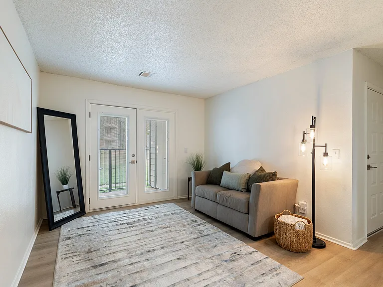 Living room and patio door