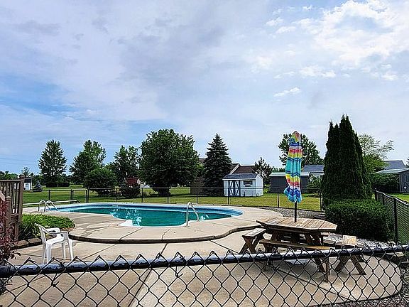 Landscaped pool area