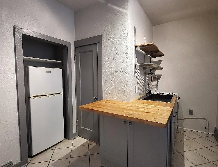 Butcher Block Bar with additional storage underneath!
