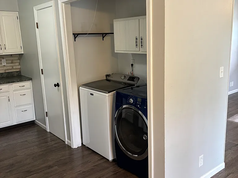 Laundry is off the kitchen