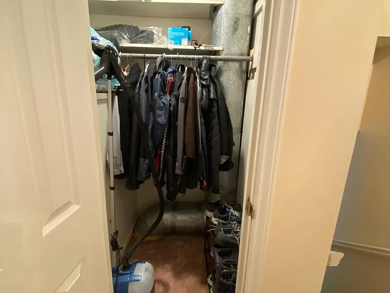 Coat closet in entryway