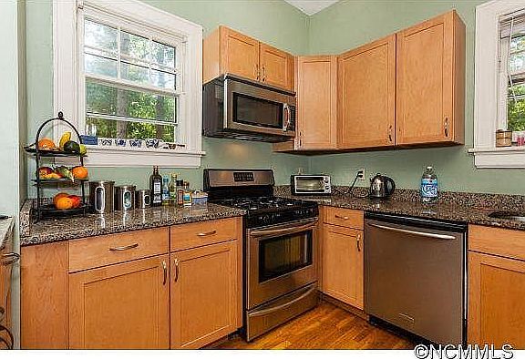 Bright kitchen with gas stove