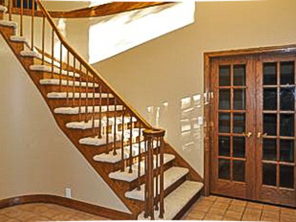French doors lead you to the main office.