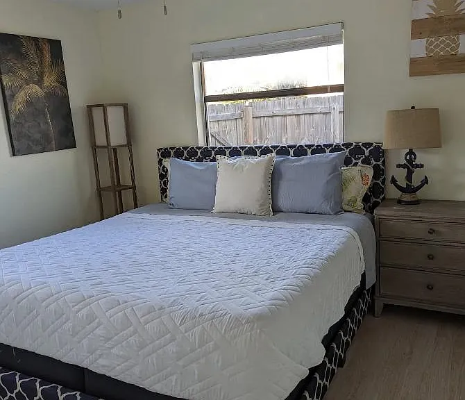 Master bedroom with king sized bed