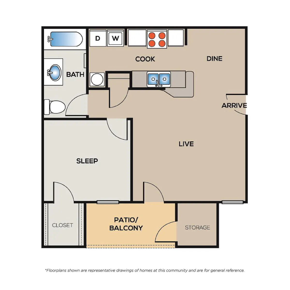 Floor plan One Bedroom