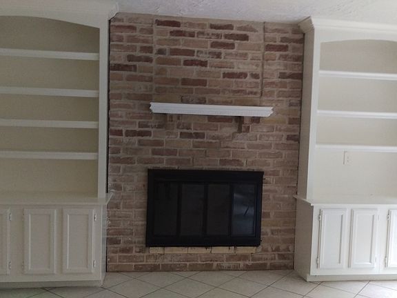 Beautiful built ins in large family room