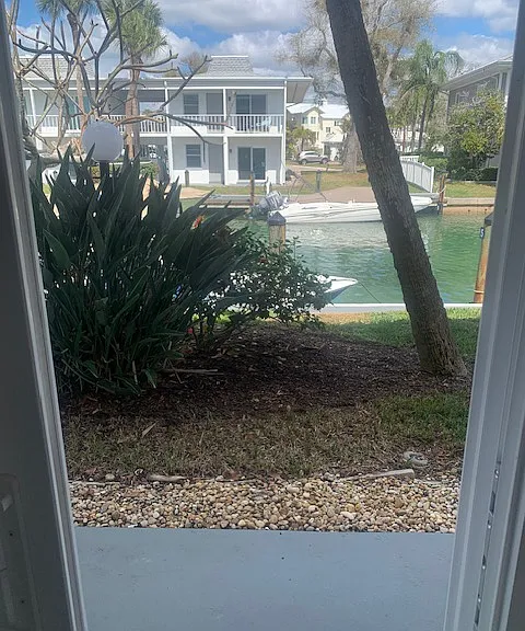View from back of unit. Boat docks - deep water