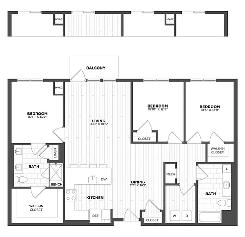 Floor plan 3 Bed/2 Bath-C1