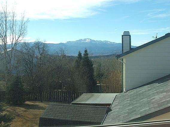 View of Pikes Peak from Master Bedroom and Back Deck