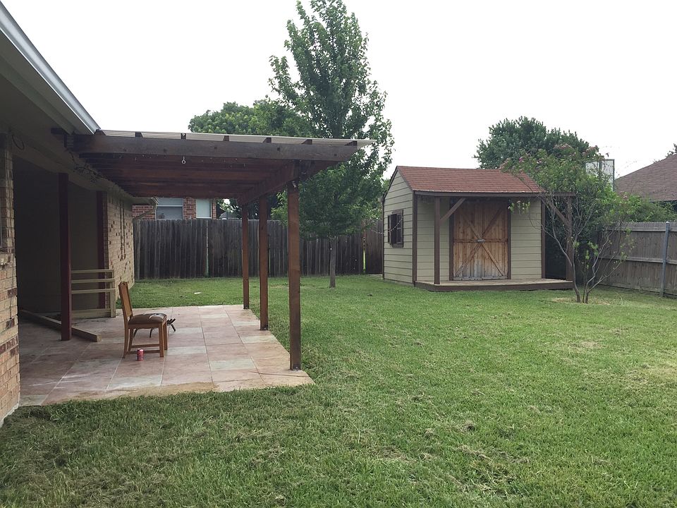 Back covered patio & Storage Shed
