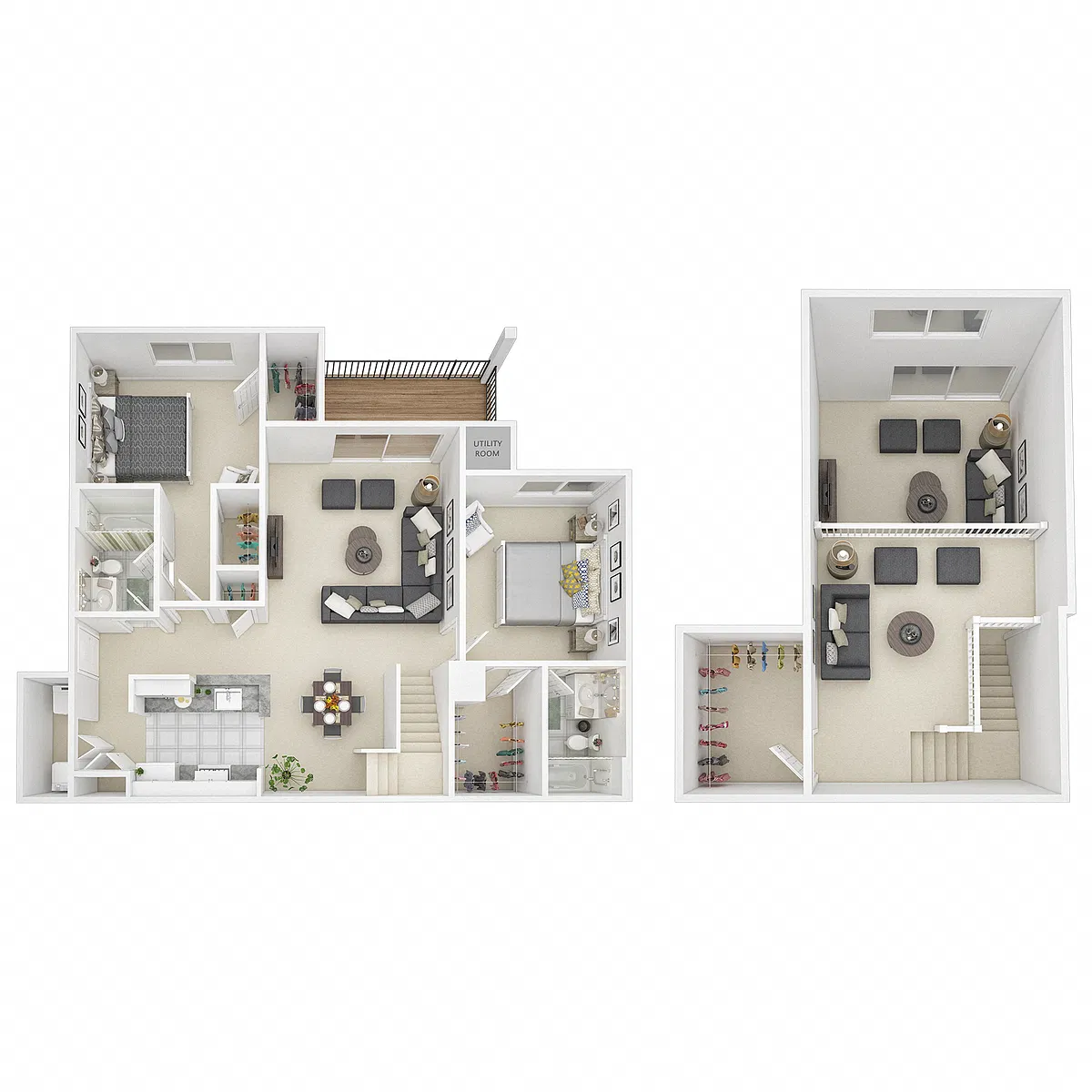 Floor plan 2 Bed 2 Bath Loft - BL2
