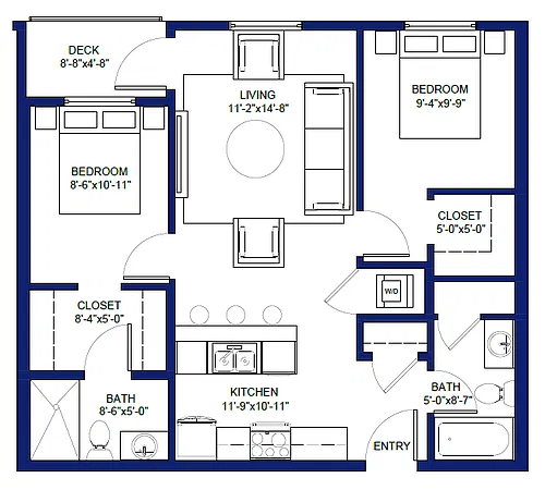 Floor plan Two Bedroom
