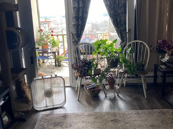 Living room opens to the deck for added space