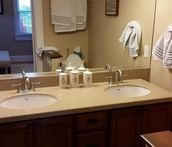 Master bath complete updated with double sinks...