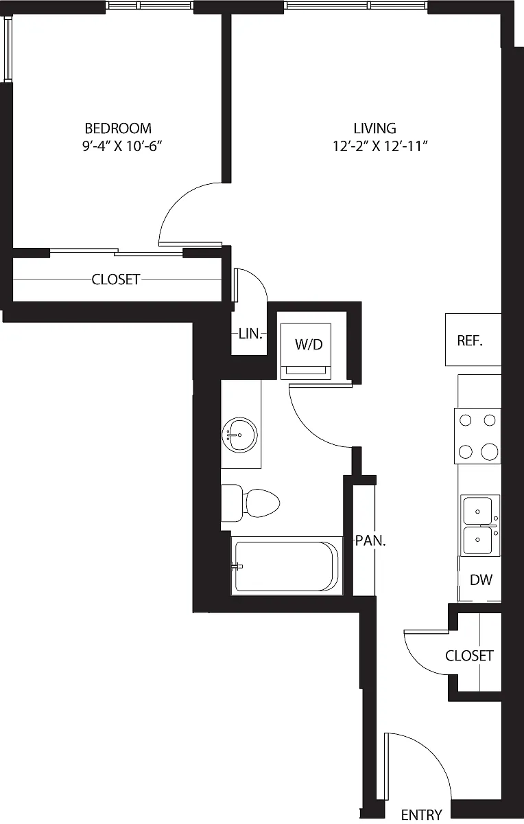 Floor plan One Bedroom A4