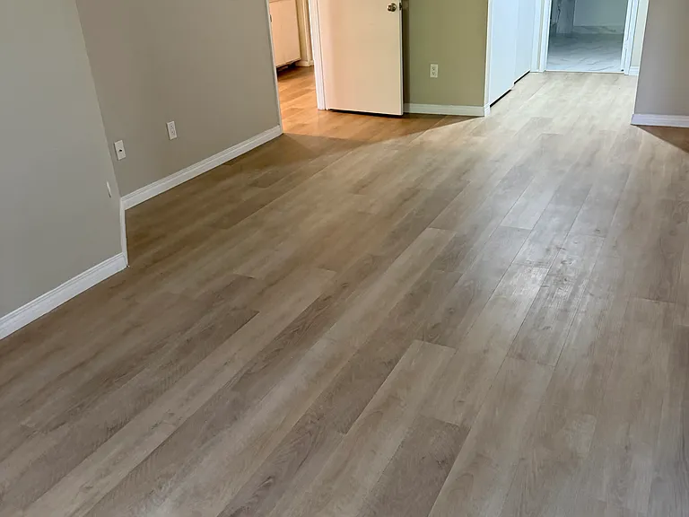 From balcony to master bath through master bed.
