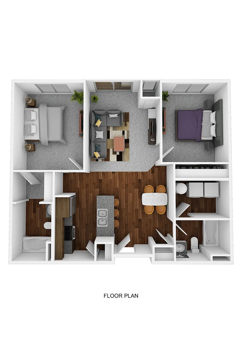 Floor plan Apartment Style 2 Bedroom 2 Bathroom