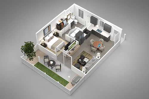 Floor plan 0 Bed/1 Bath