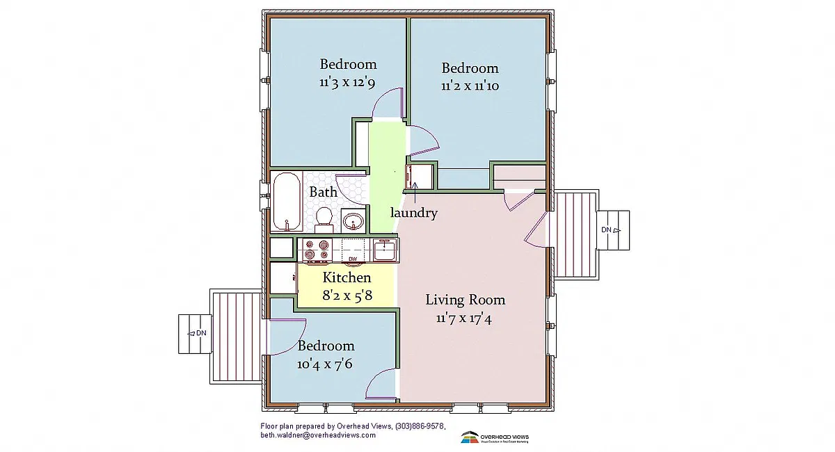 Floor plan 3 Beds 1 Bath