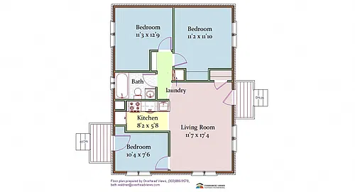 Floor plan 3 Beds 1 Bath