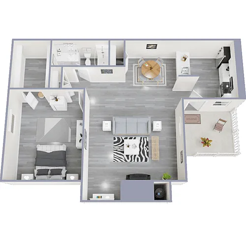 Floor plan 1 Bed 1 Bath A