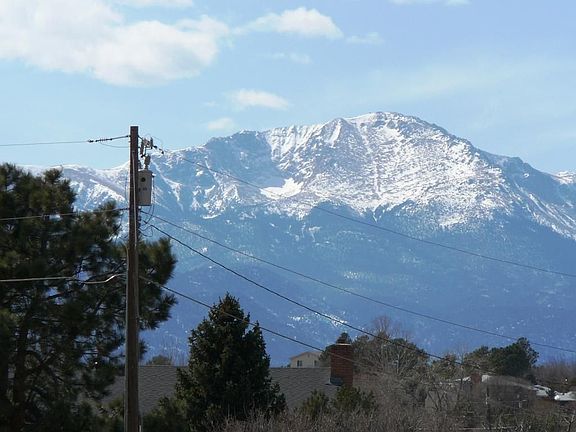 view from the kitchen of pike's peak