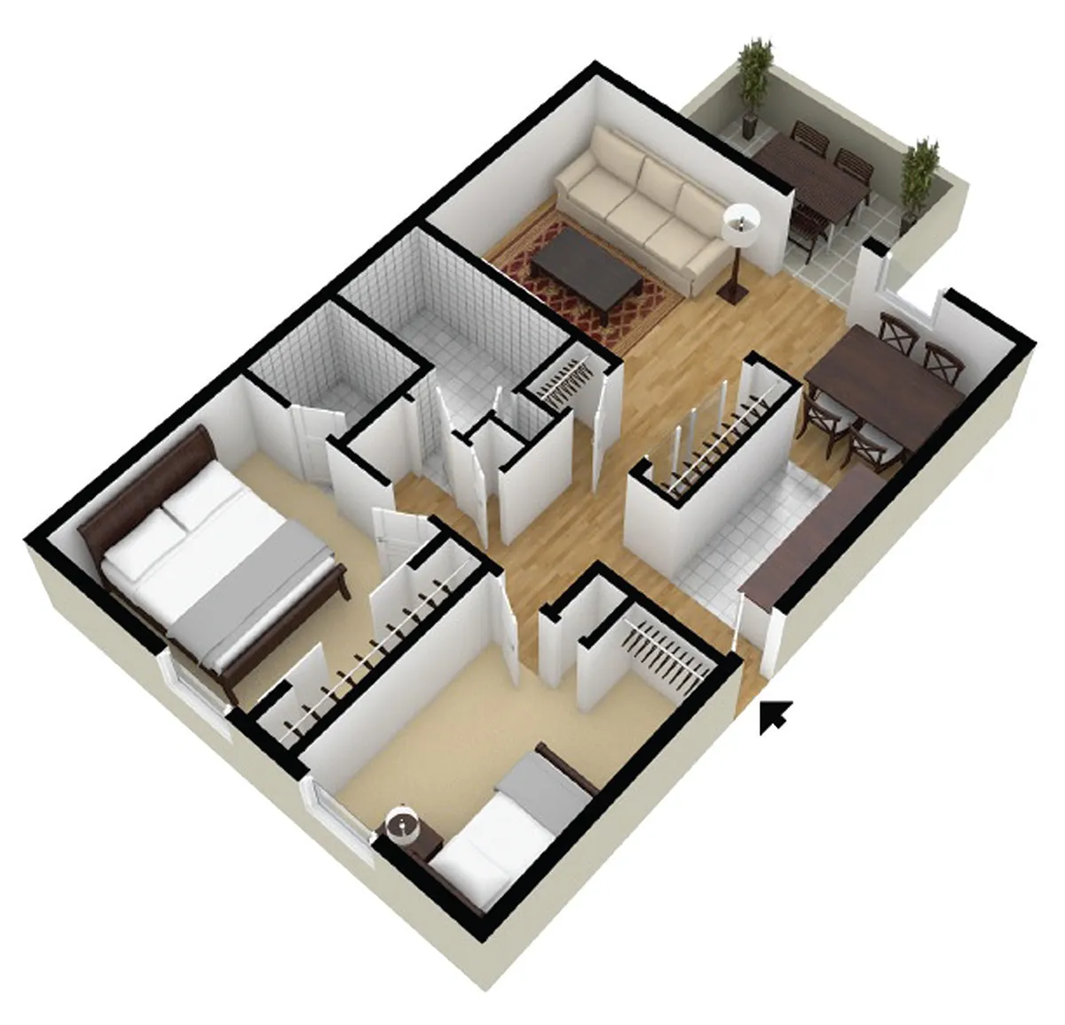 Floor plan Two Bedroom One and One Half Bath