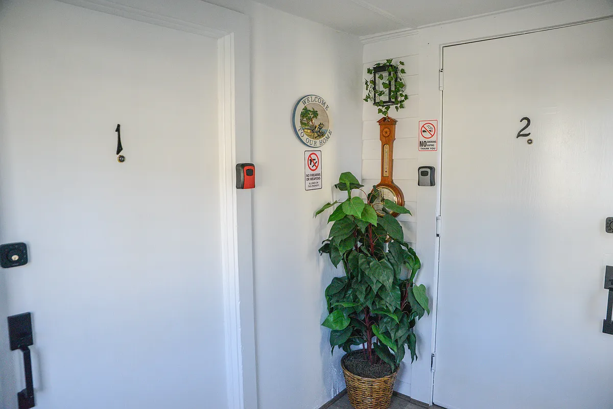 Accessing the house from the MAIN Entrance door to the Unit. ONE security camera installed here. This is the only common space in the house. - 43 Clove Ave
