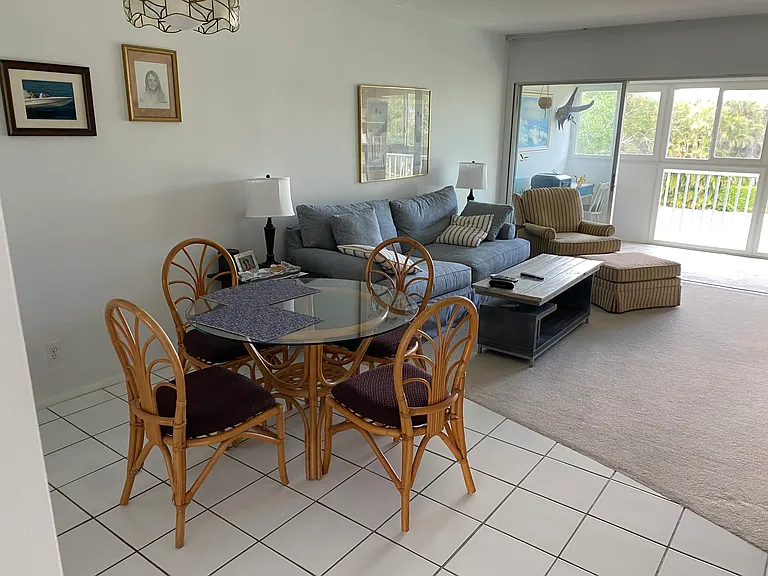 Dining Area on Tile and Living Room carpet