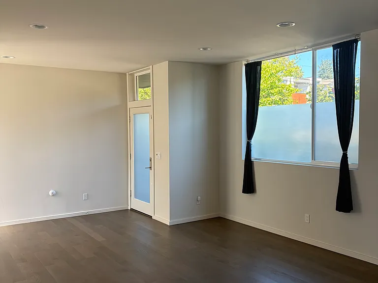 front door and living room