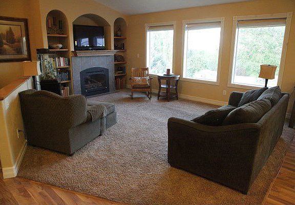 Cozy up by the gas fireplace