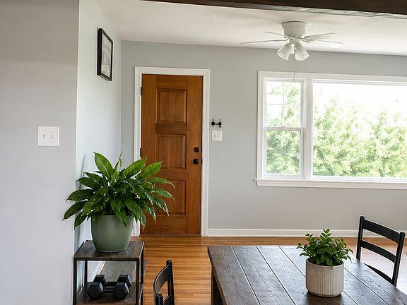 Dining area looking into living room