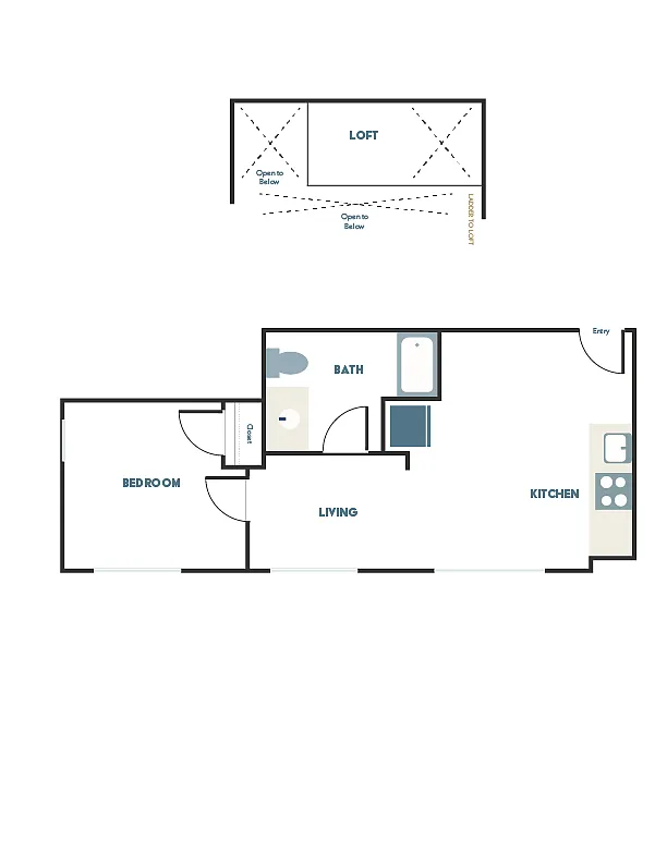 Floor plan 1x1 - C4 + Loft