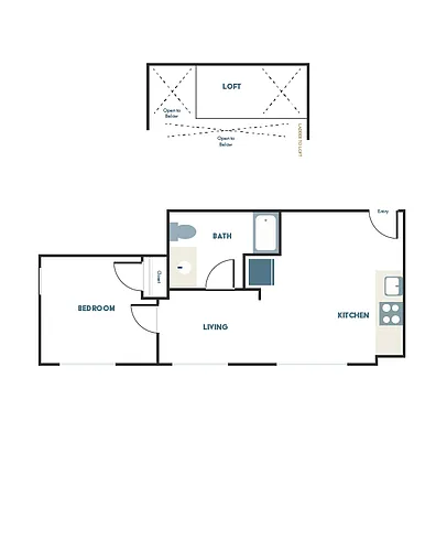 Floor plan 1x1 - C4 + Loft