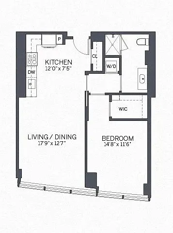 Floor plan One Bedroom Premium