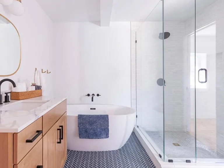 Soaking Tub and Shower in Primary Bathroom