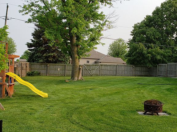 Fenced in back yard.