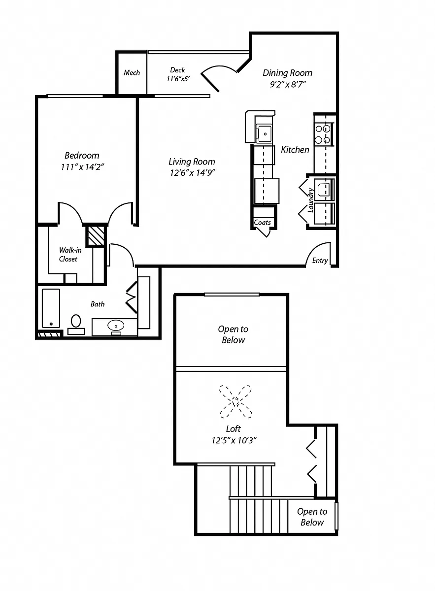 Floor plan A4L Middlesex Loft