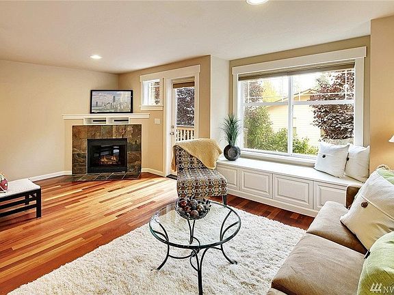 living room with gas fireplace