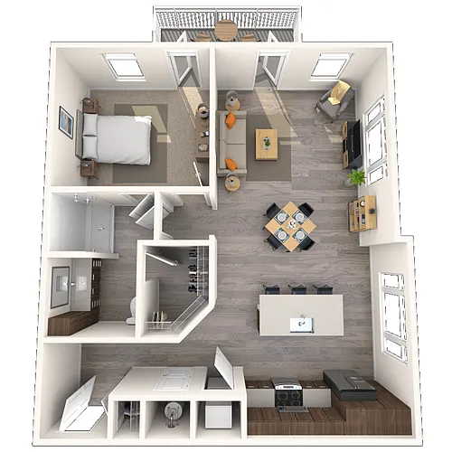 Floor plan Traditional A4 1x1-922 SF