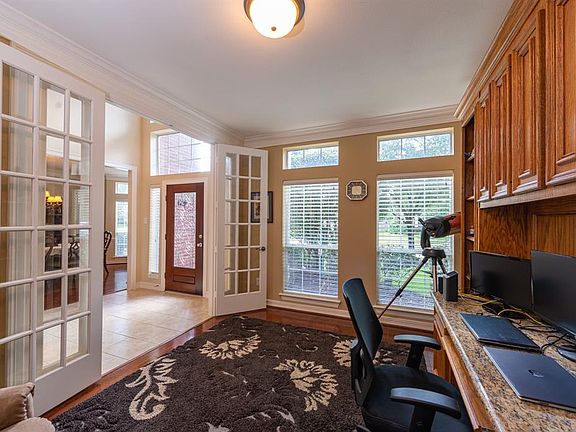 French doors open to the study which offers a quiet retreat for work or computer fun.