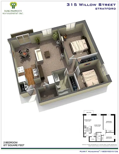 Floor plan Two Bedroom Apartment