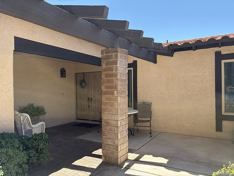 Front patio, facing the front door