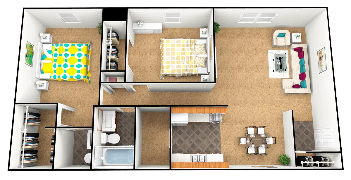 Floor plan Two Bedroom One and a Half Bath