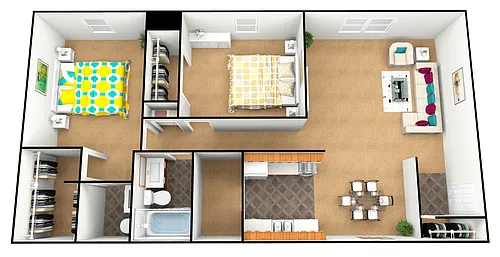 Floor plan Two Bedroom One and a Half Bath