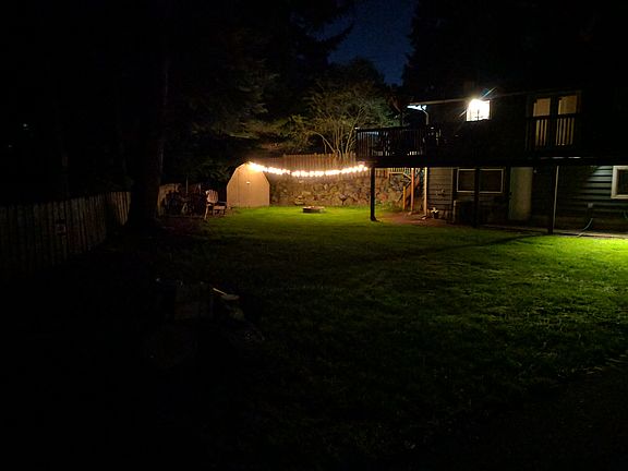 Backyard at night
