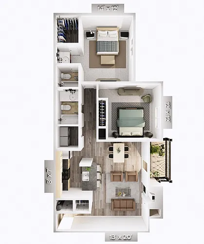 Floor plan Oak Apartment