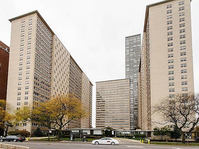 Outside the building