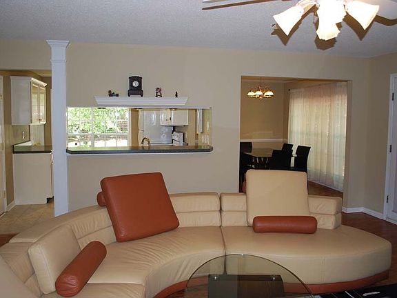 Open Floor Pl from Family RM to Dining RM & Kitchen w/Access to Private Deck